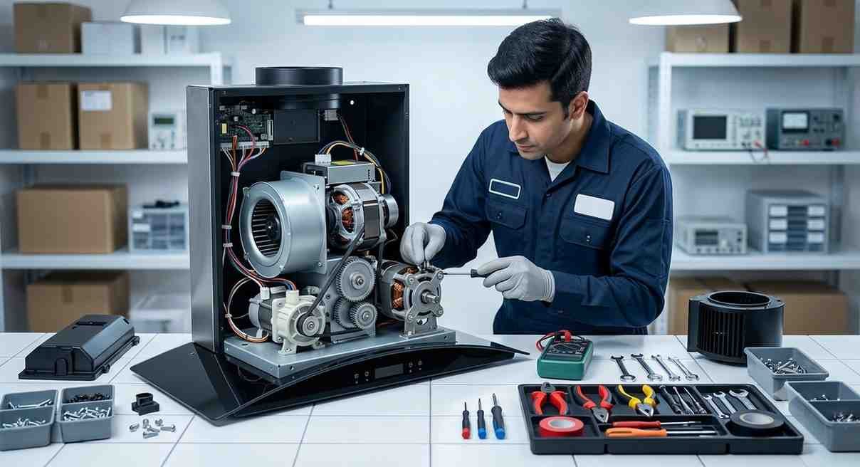 KAFF chimney auto clean system repair technician fixing chimney