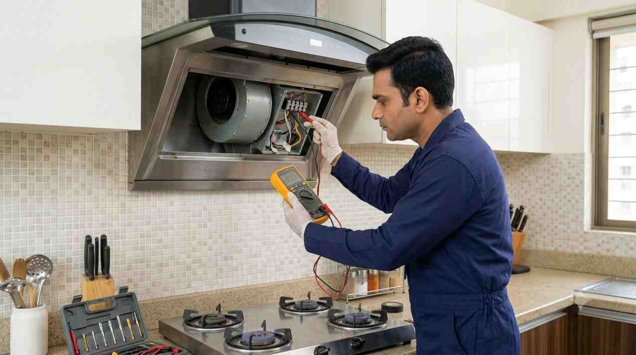 KAFF chimney motor repair service technician fixing motor issue