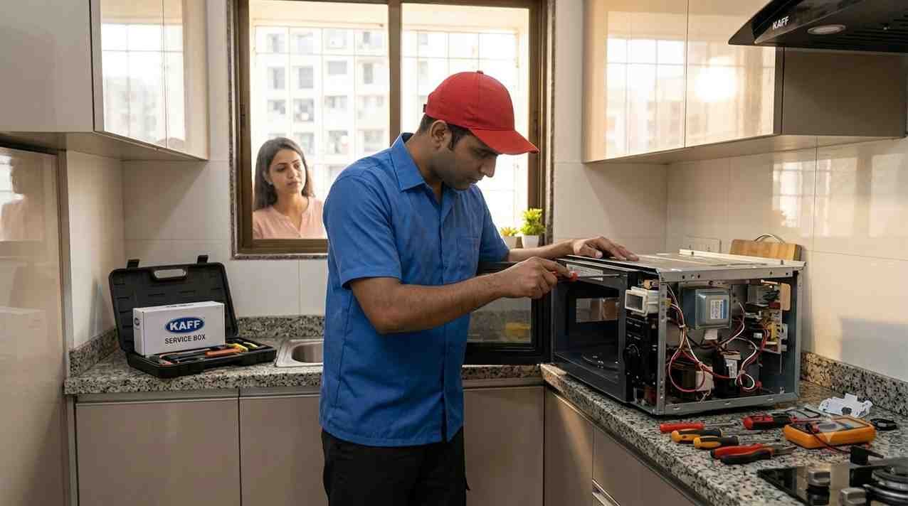 Kaff service centre mumbai Kaff built-in microwave oven repair service Mumbai — magnetron PCB and door switch fix