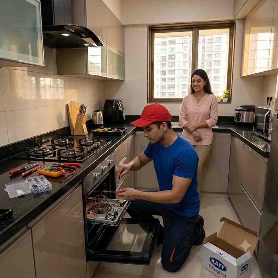 Kaff service centre mumbai Kaff built-in oven repair service Mumbai — thermostat heating element and glass door fix