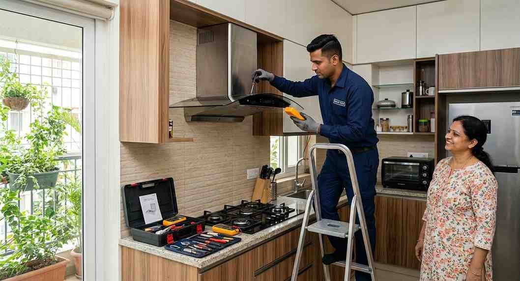 Kaff chimney repair service Bangalore — motor suction and deep filter clean at home