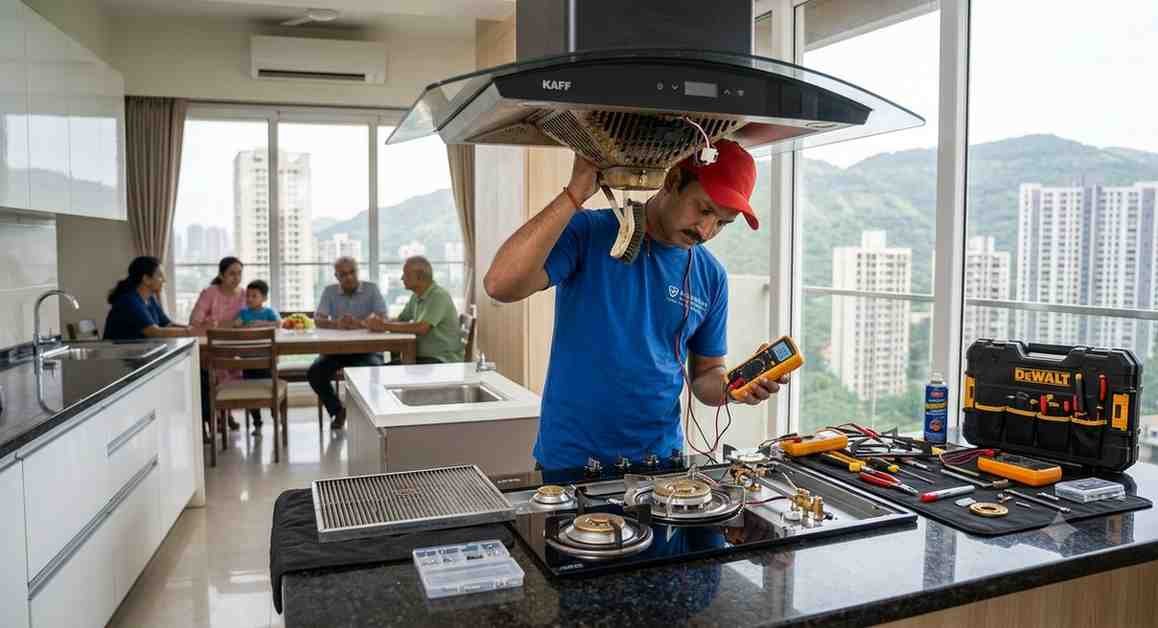 Kaff Service Centre Thane Kaff chimney repair service in Thane — motor suction and deep filter clean