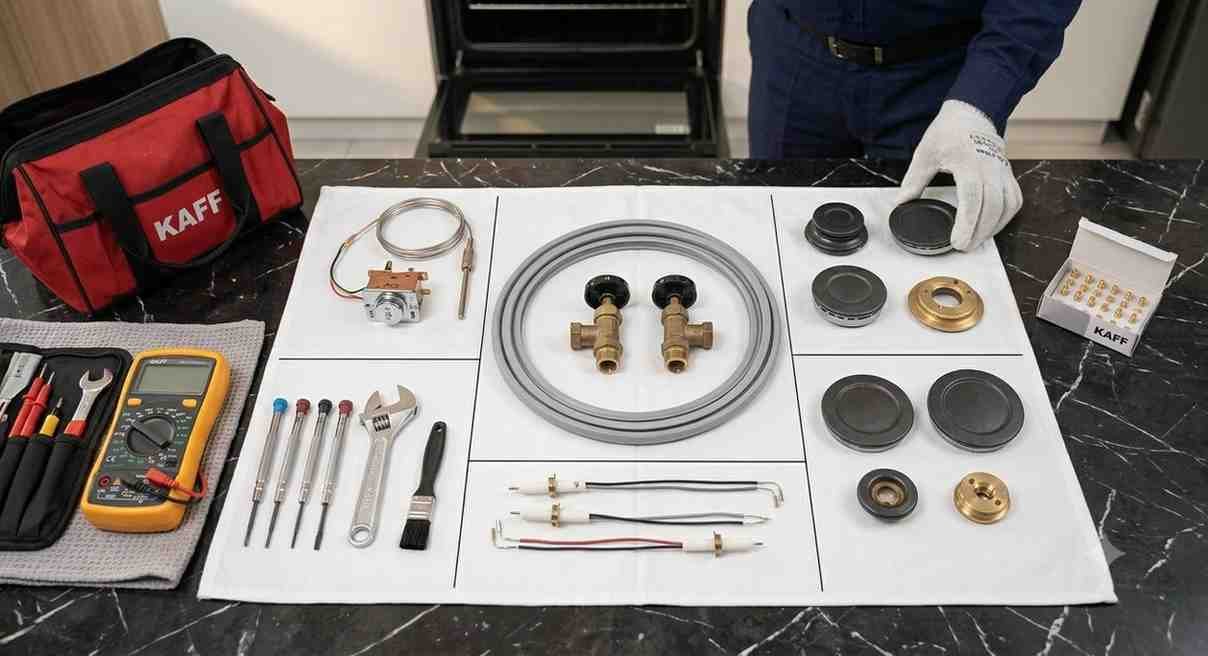 Kaff cooking range genuine spare parts including thermostat valve and igniter