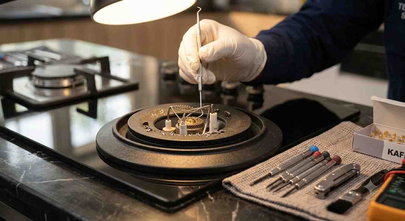 Kaff cooking range oven thermostat diagnosis and repair service