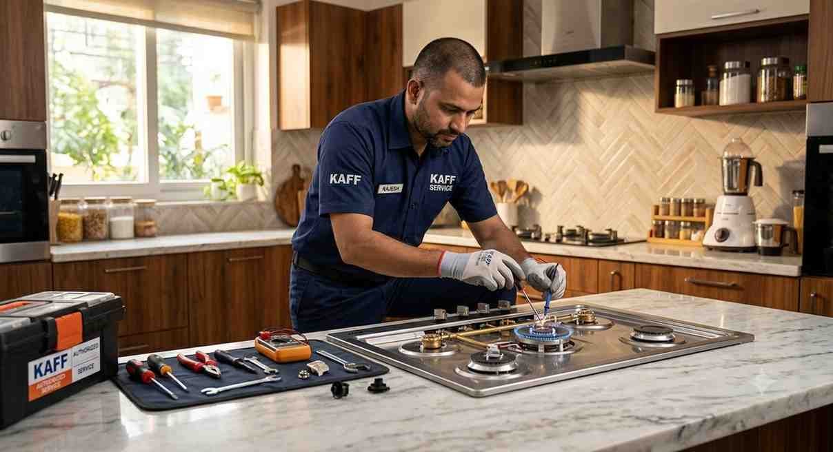Expert Kaff cooktop repair service technician at customer doorstep all over India