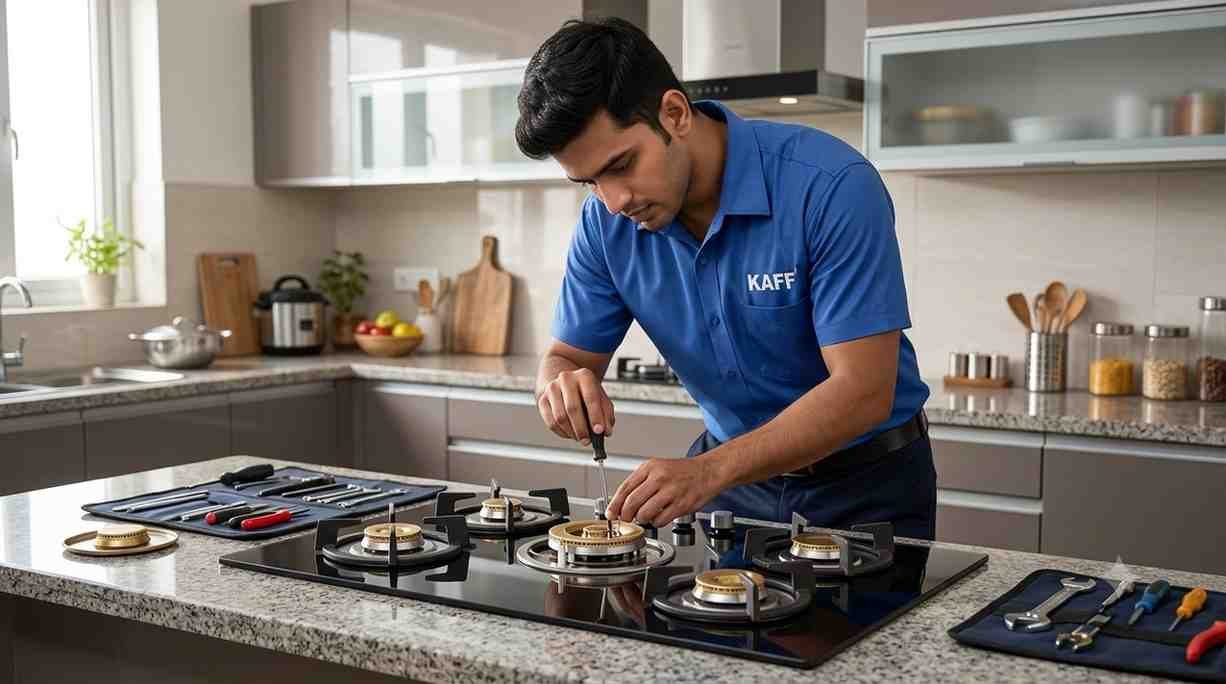 Kaff hob repair service - burner and ignition repair by technician