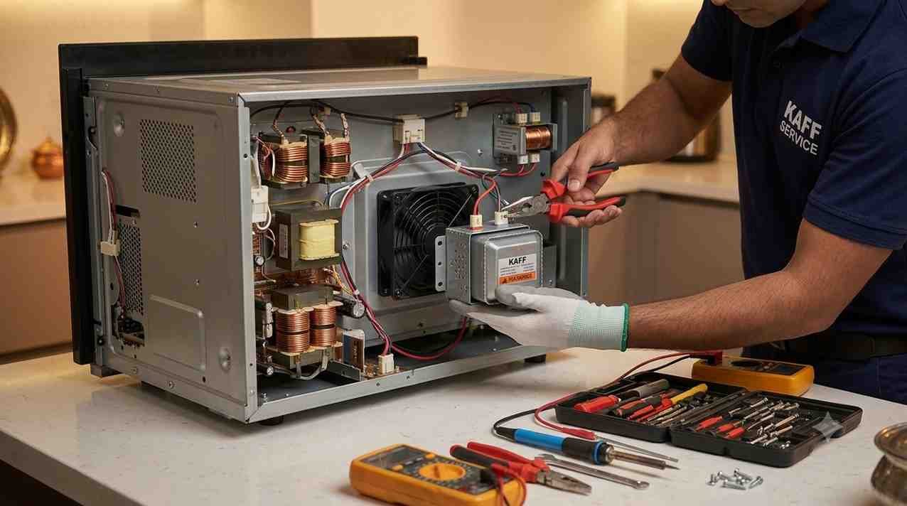 Kaff microwave oven not heating magnetron inspection and repair service