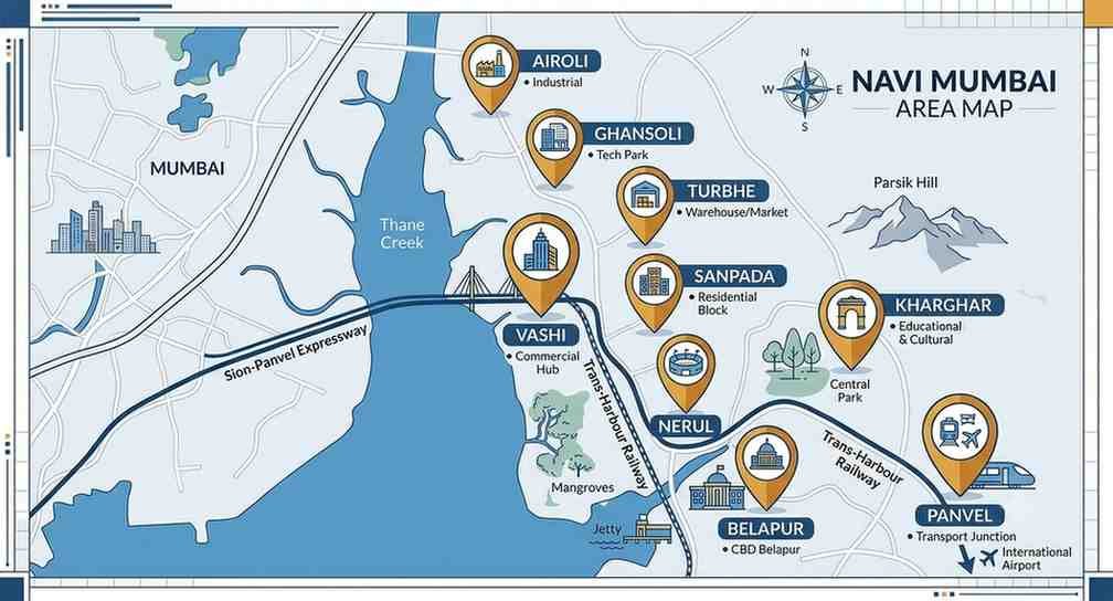 Kaff service centre Navi Mumbai areas covered map — Vashi Kharghar Airoli Belapur Panvel Nerul