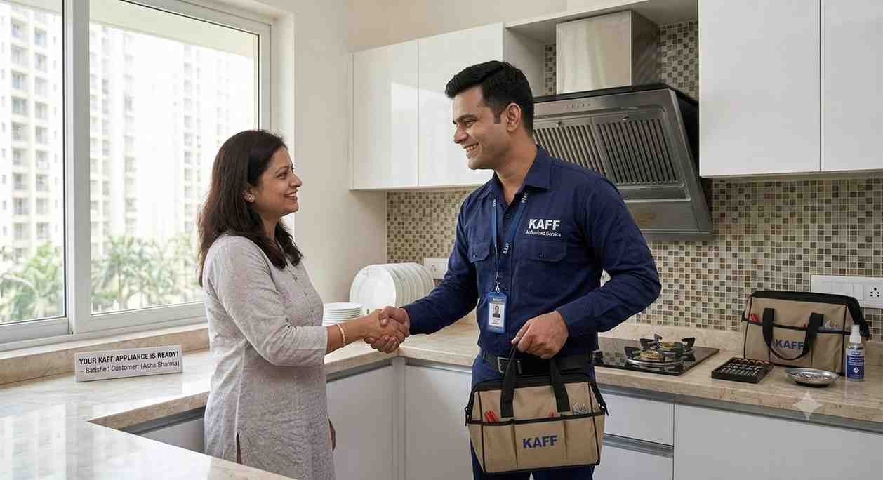 Kaff service centre Navi Mumbai repair completed — satisfied customer after successful appliance repair