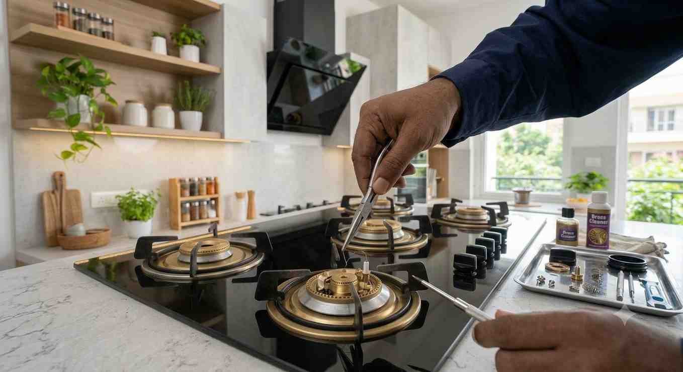 Kaff hob ignition electrode repair Koramangala — humidity corrosion causing ignition failure