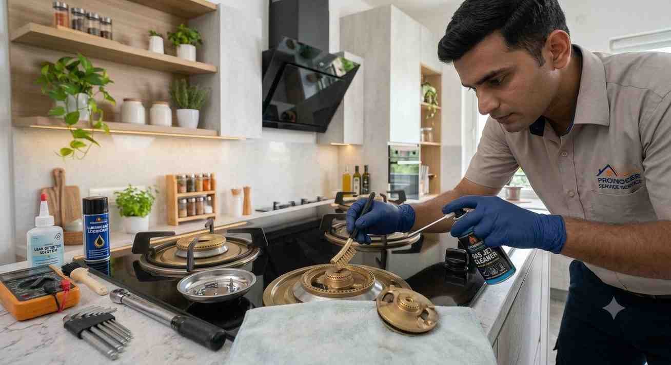 Preventive Kaff hob maintenance Bangalore — burner jet electrode and valve check