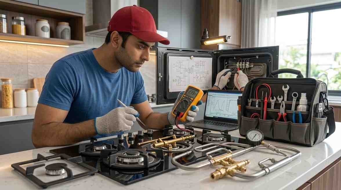 Kaff appliance diagnosis Lucknow — technician checking fault before repair