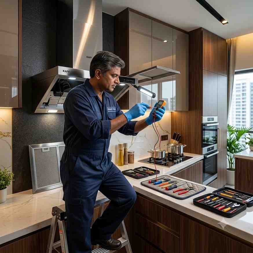 Kaff chimney repair service Hyderabad — motor suction and deep filter clean at home