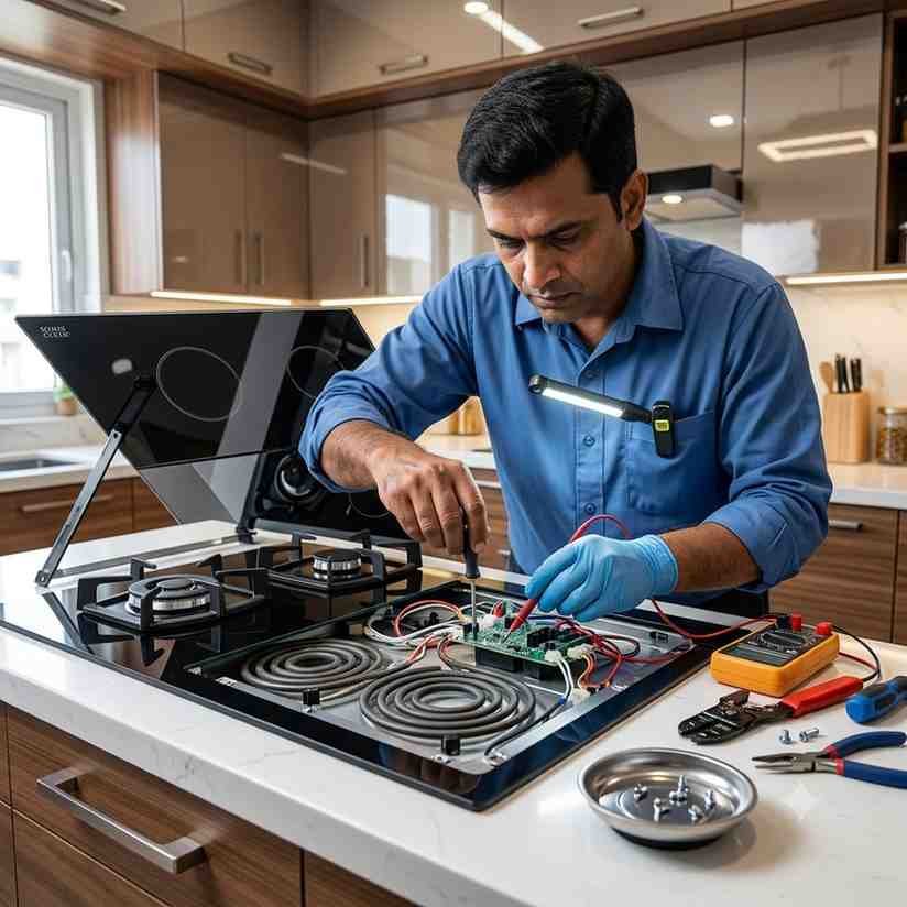 Kaff cooktop repair Hyderabad — glass top and auto ignition fix