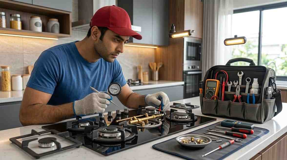 Kaff hob repair Lucknow — burner ignition and valve fix at customer doorstep