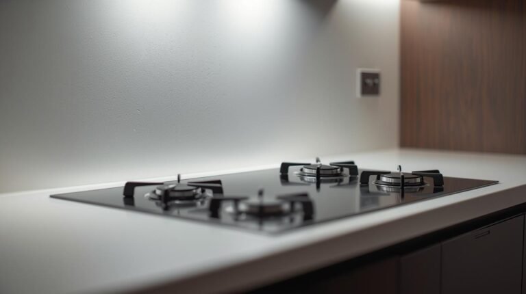 Glass-top 4-burner gas hob
