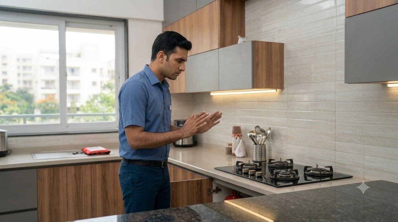 Gas leak warning signs Bangalore kitchen, hob and LPG safety