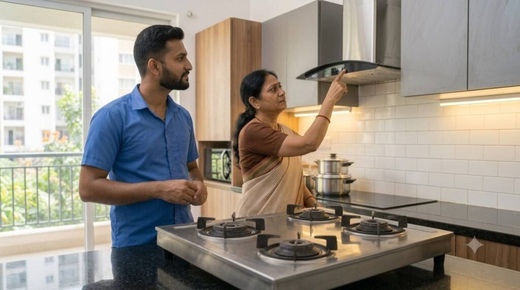 Kitchen chimney not working in a modern Bangalore kitchen