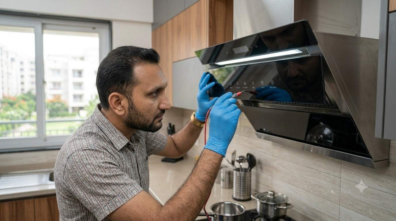 Kitchen chimney touch control panel repair and reset